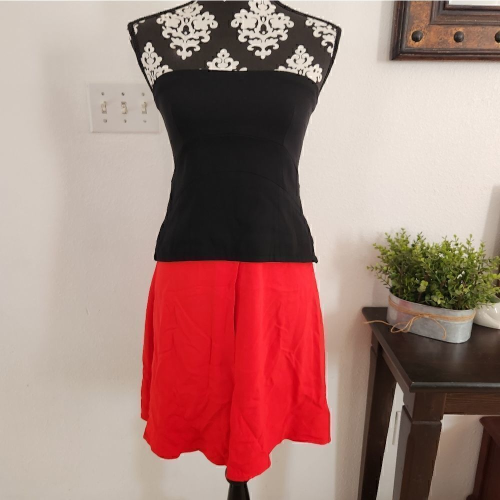 Pinko Rare Red and Black Strapple Dress Size 6